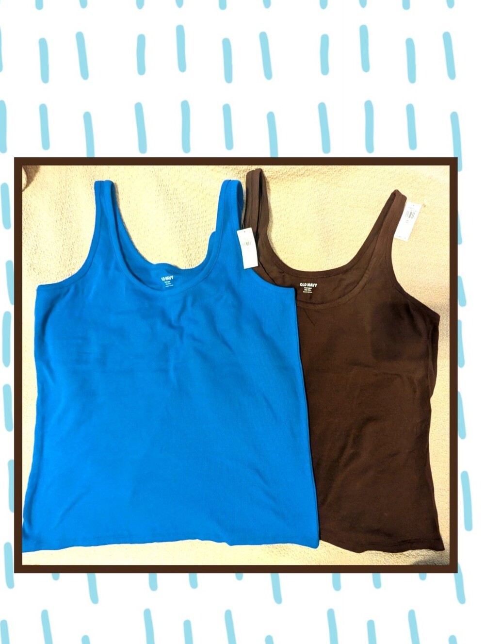 NWT Old Navy Women's Tank Tops Bundle- Blue & Brown, Size XXL TALL